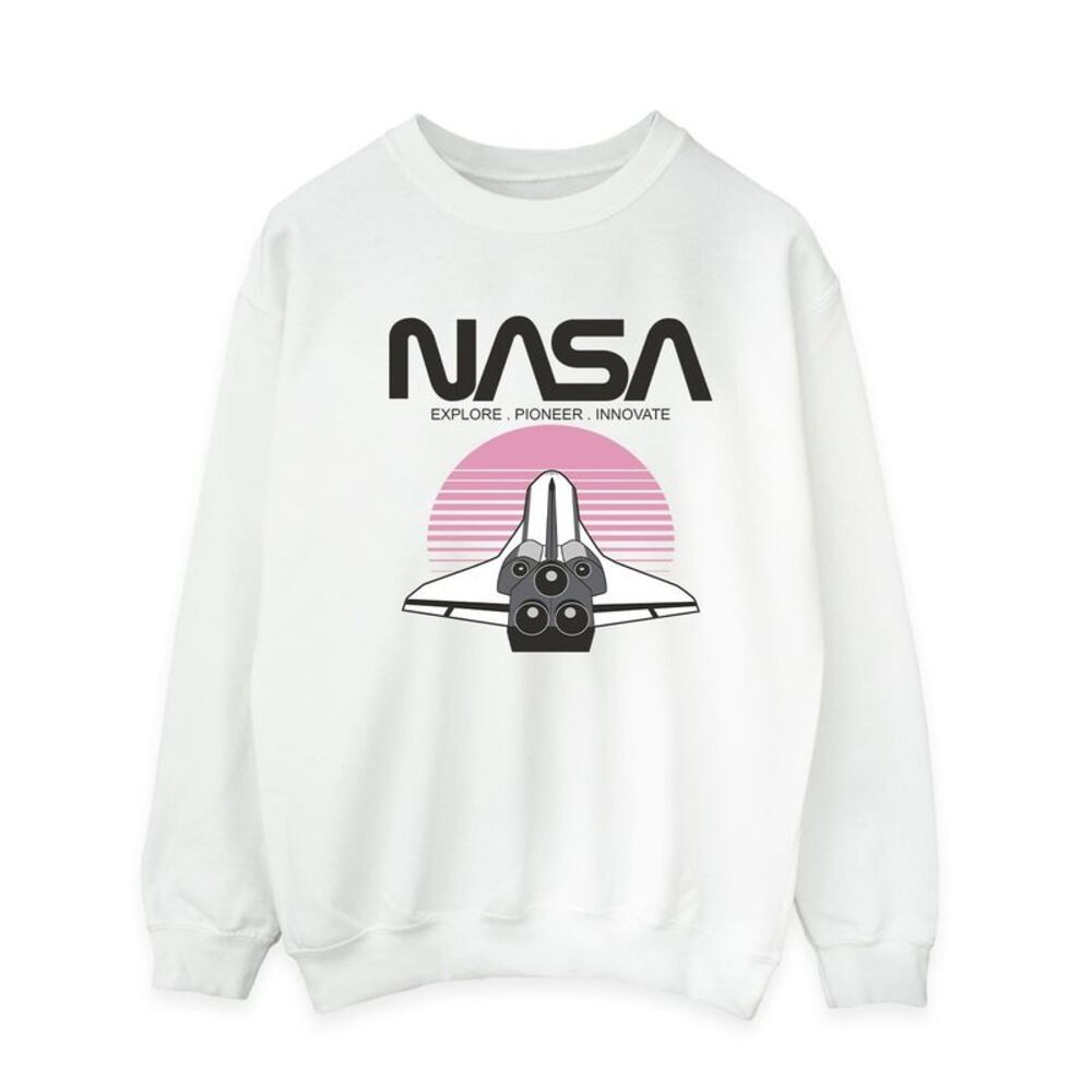 NASA Mens Space Shuttle Sunset Sweatshirt / White